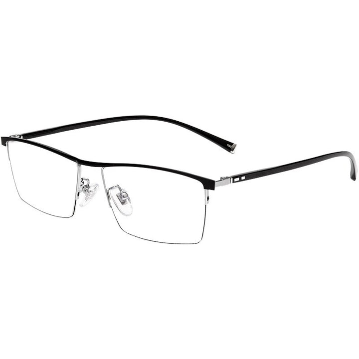 Katkani Men's Semi Rim Square Tr 90 Acetate Alloy Eyeglasses 8385zm Semi Rim KatKani Eyeglasses   