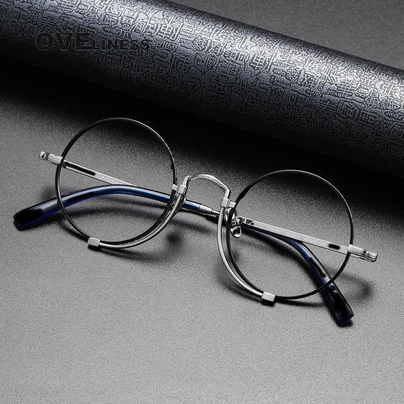 Oveliness Unisex Full Rim Round Titanium Eyeglasses 1013h Full Rim Oveliness   