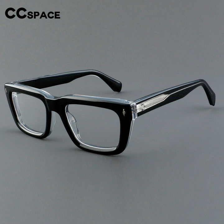 CCspace Unisex Full Rim Square Cat Eye Acetate Eyeglasses 54908 Full Rim CCspace   