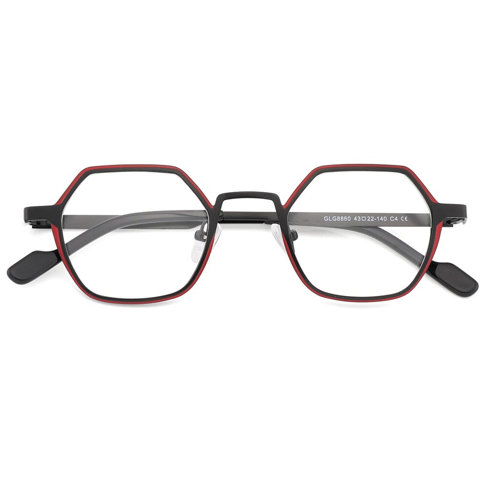 Laoyehui Unisex Full Rim Polygon Round Alloy Hyperopic Reading Glasses Anti Blue Light Glg8860 Reading Glasses Laoyehui   