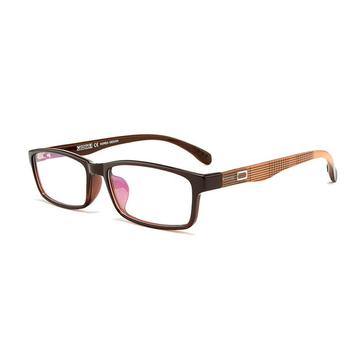 Zirosat Unisex Full Rim Square Tr 90 Eyeglasses 2300 Full Rim Zirosat brown  
