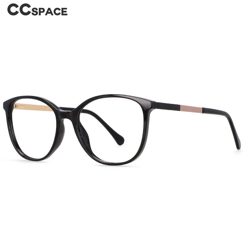 CCSpace Women's Full Rim Round Cat Eye Tr 90 Titanium Frame Eyeglasses 54495 Full Rim CCspace   
