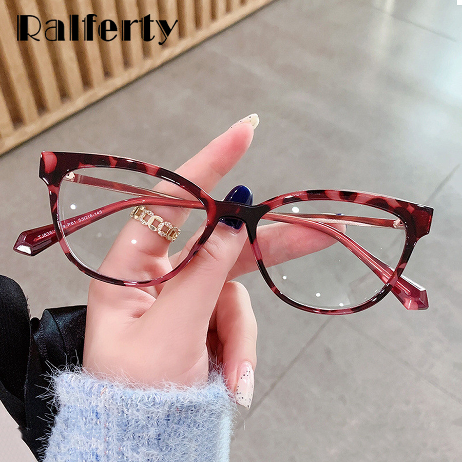 Ralferty Women's Full Rim Square Cat Eye Tr 90 Acetate Eyeglasses D836 Full Rim Ralferty   