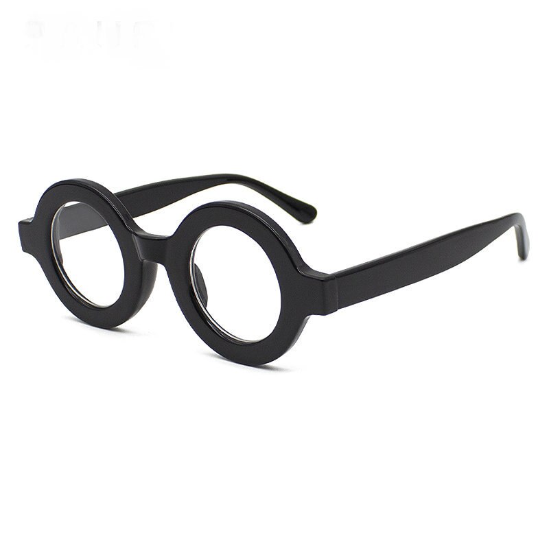 CCspace Unisex Full Rim Round Acetate Eyeglasses 55513 Full Rim CCspace China C1Black 