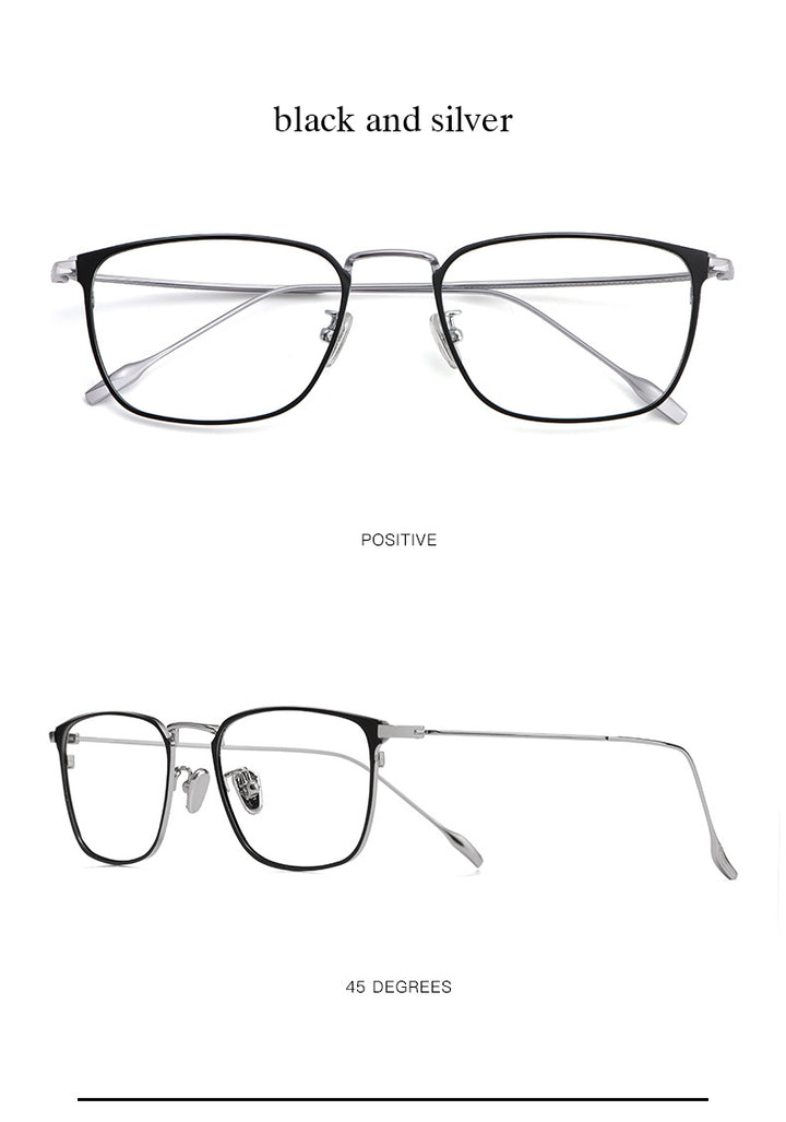 Hotochki Men's Full Rim Square Titanium Ip Electroplated Frame Eyeglasses W8083 Full Rim Hotochki   