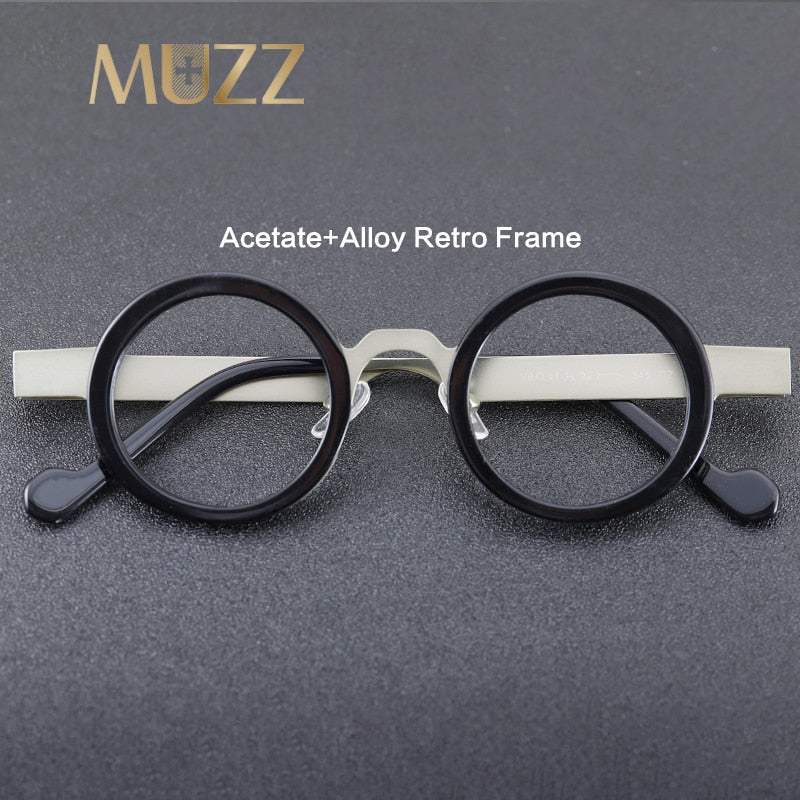 Muzz Men's Full Rim Round Acetate Alloy Eyeglasses Model Y Full Rim Muzz   