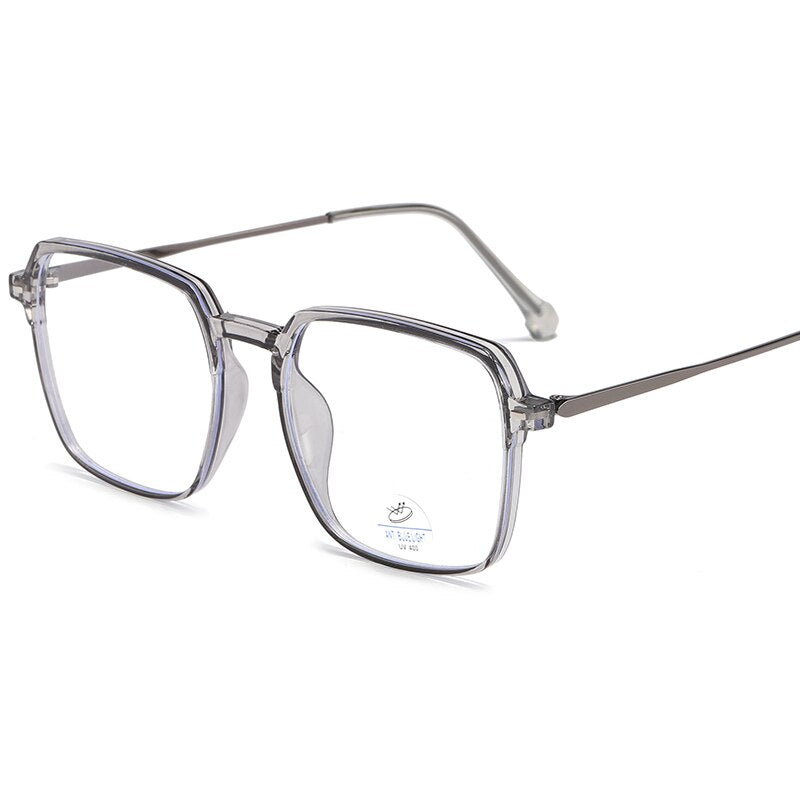 Reven Jate Unisex Full Rim Square Tr 90 Eyeglasses 81249 Full Rim Reven Jate grey  