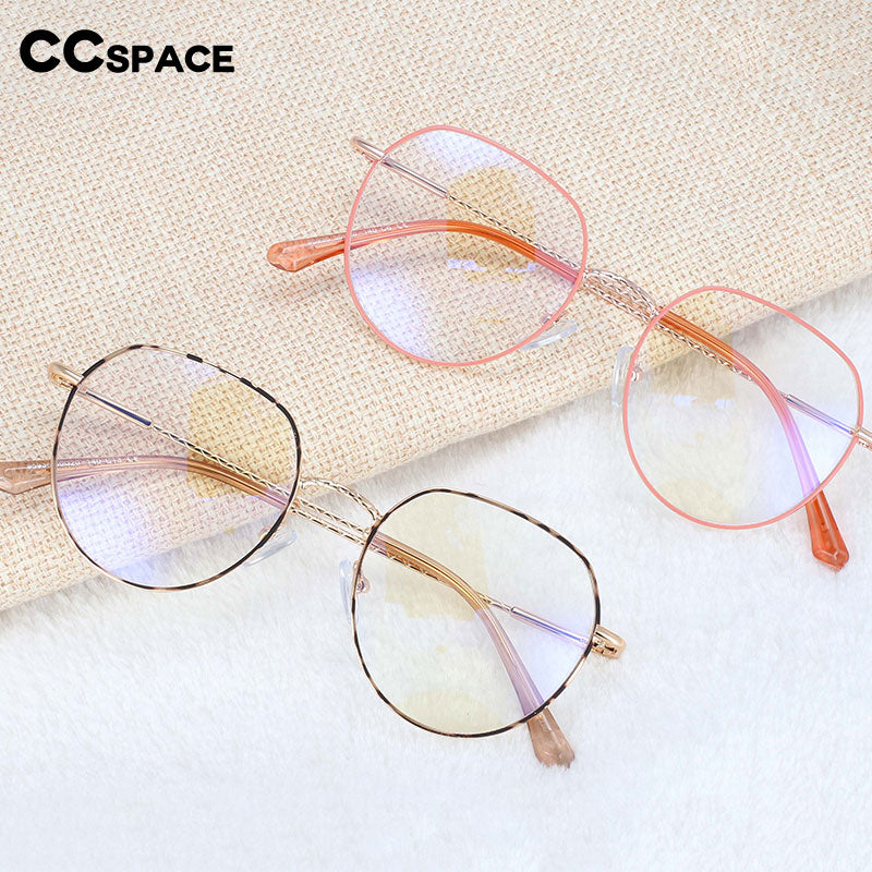 CCSpace Women's Full Rim Round Alloy Frame Eyeglasses 54398 Full Rim CCspace   