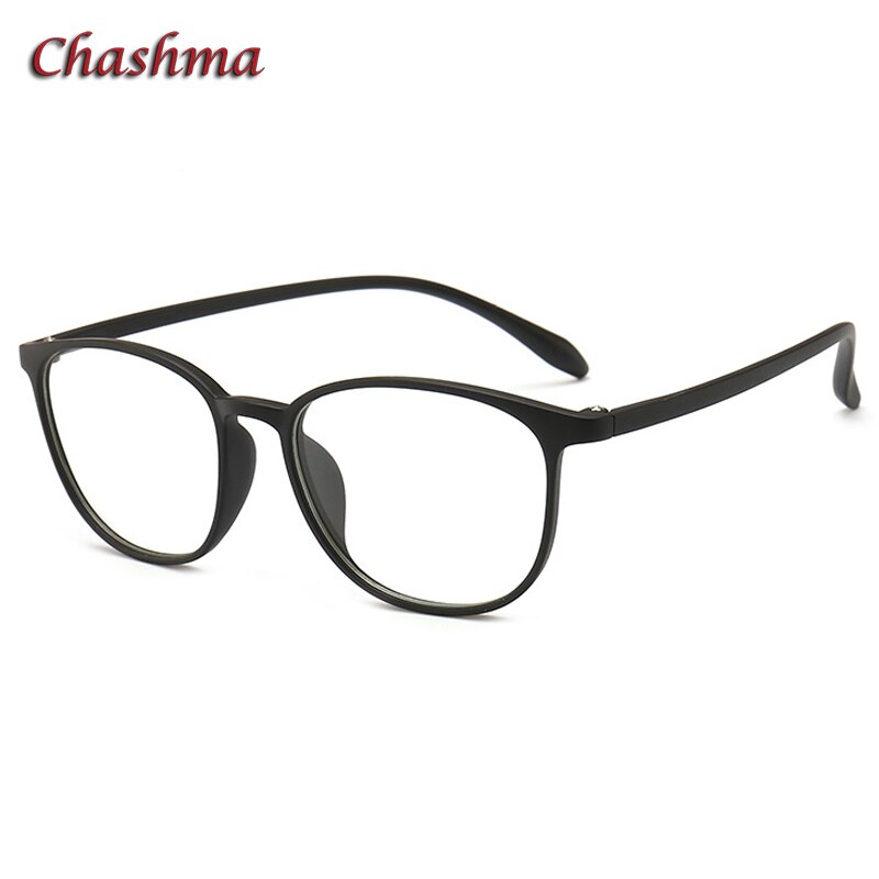 Chashma Unisex Full Rim Round TR 90 Titanium Frame Eyeglasses Full Rim Chashma Bright Black  