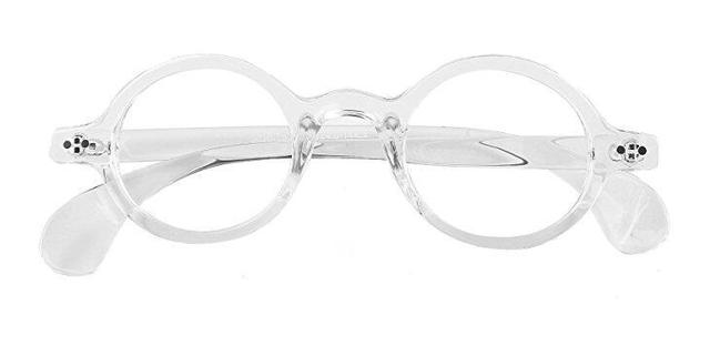 Cubojue Unisex Full Rim Small Round Tr 90 Titanium Myopic Reading Glasses 3020 Reading Glasses Cubojue no function lens 0 Transparent 