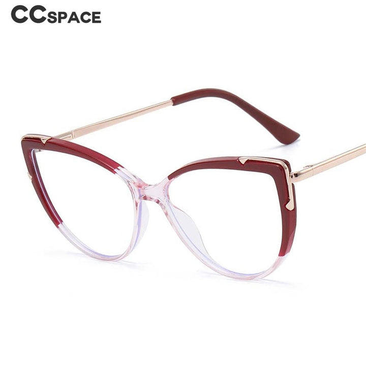 CCSpace Women's Full Rim Square Cat Eye Tr 90 Titanium Eyeglasses 53351 Full Rim CCspace   