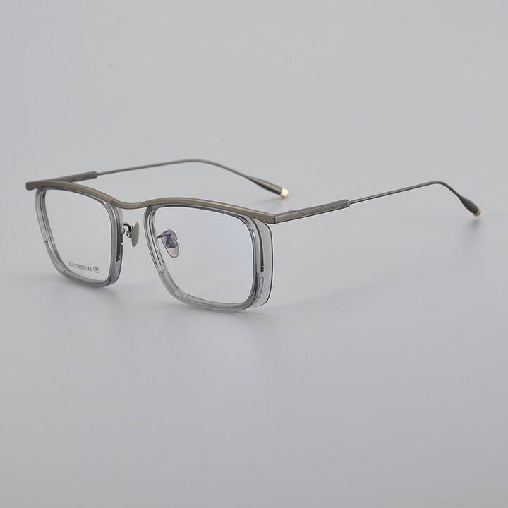Muzz Unisex Full Rim Square Acetate Titanium Eyeglasses R1ki Full Rim Muzz C2  