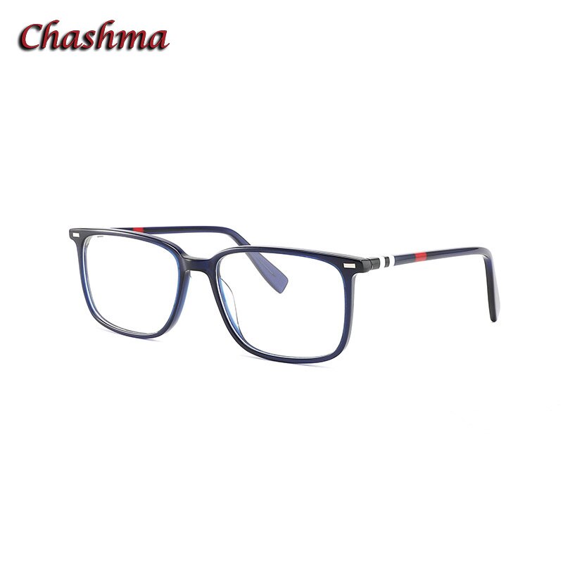 Chashma Ochki Unisex Full Rim Square Rectangle Acetate Eyeglasses 9021 Full Rim Chashma Ochki Blue  
