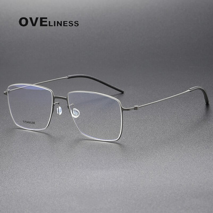 Oveliness Unisex Full Rim Square Titanium Eyeglasses 5508 Full Rim Oveliness gun  
