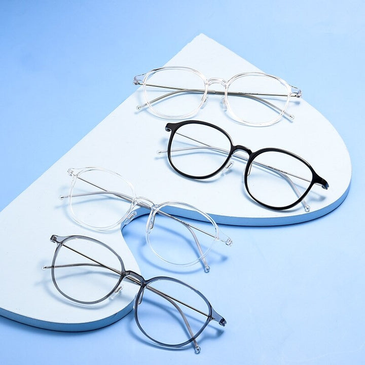 KatKani Unisex Full Rim Round Square Tr 90 Titanium Eyeglasses 5821n Full Rim KatKani Eyeglasses   