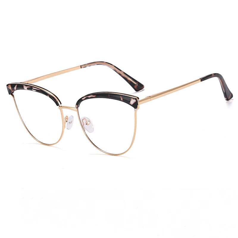 CCspace Women's Full Rim Cat Eye Tr 90 Alloy Eyeglasses 55294 Full Rim CCspace C7TransparentLeopard China 