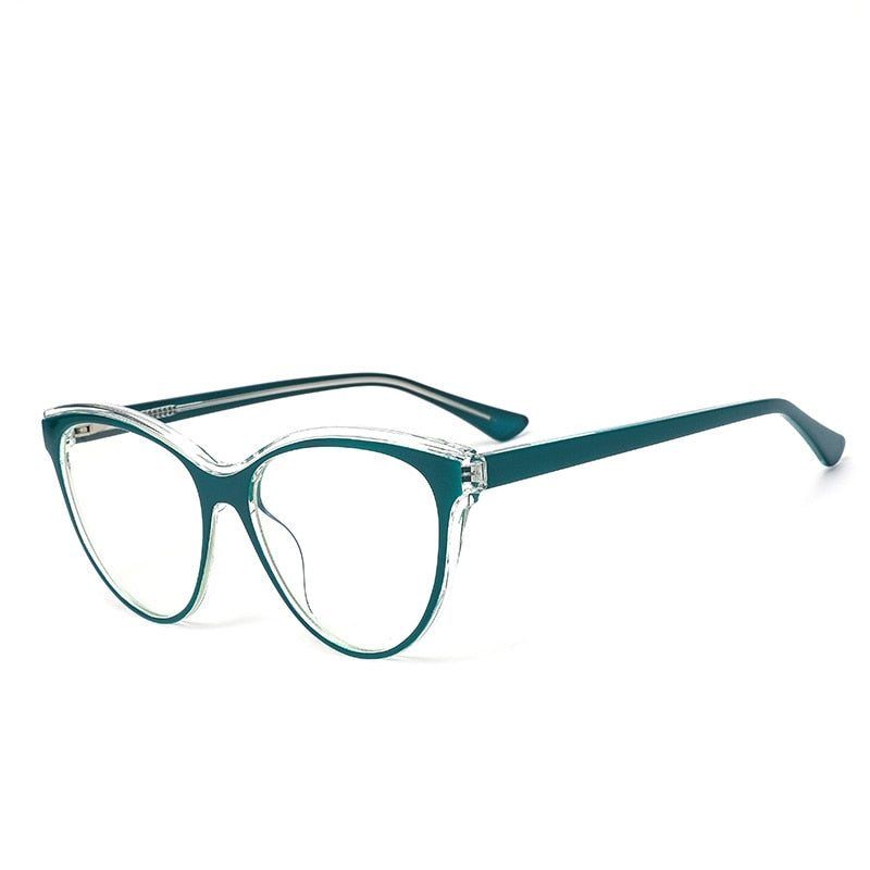 Gmei Women's Full Rim TR 90 Titanium Cat Eye Frame Eyeglasses 2039 Full Rim Gmei Optical C6 Green  
