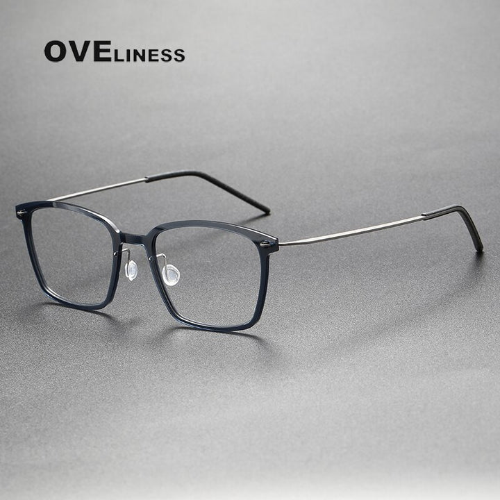 Oveliness Unisex Full Rim Round Screwless Titanium Eyeglasses 6536 Full Rim Oveliness dark grey  