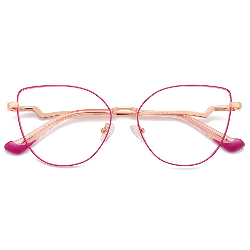 Hotony Unisex Full Rim Cat Eye Alloy Frame Eyeglasses 3043 Full Rim Hotony C5  