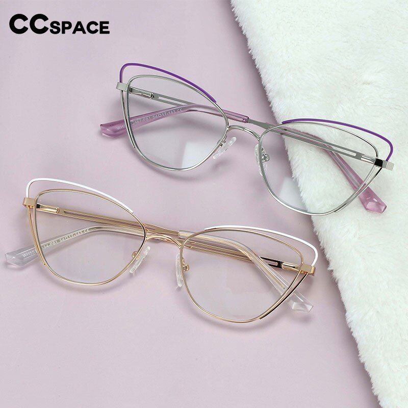 CCSpace Women's Ful Rim Cat Eye Alloy Frame Eyeglasses 54150 Frame CCspace   