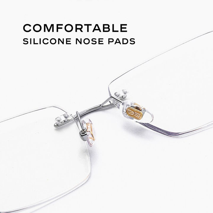 Hdcrafter Unisex Rimless Square Alloy Eyeglasses 0621 Rimless Hdcrafter Eyeglasses   