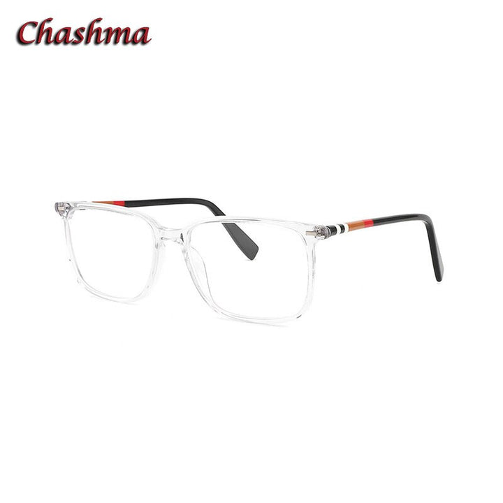 Chashma Ochki Unisex Full Rim Square Rectangle Acetate Eyeglasses 9021 Full Rim Chashma Ochki Transparent  