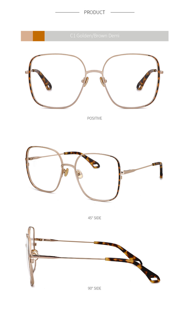 Kansept Women's Full Rim Square Stainless Steel Frame Eyeglasses 2022 Full Rim Kansept   