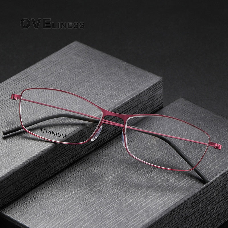 Oveliness Unisex Full Rim Rectangle Titanium Eyeglasses Full Rim Oveliness   