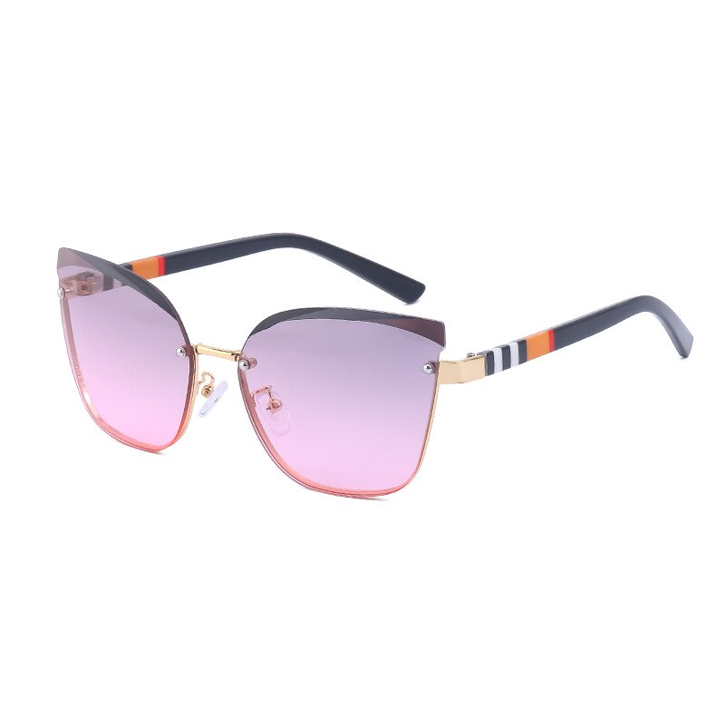 CCSpace Women's Rimless Cat Eye Alloy Frame Sunglasses 49123 Sunglasses CCspace Sunglasses pink  