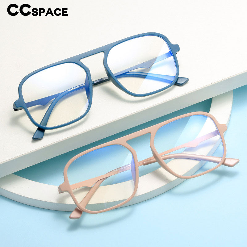 CCSpace Unisex Full Rim Large Square Acetate Alloy Eyeglasses 55232 Full Rim CCspace   