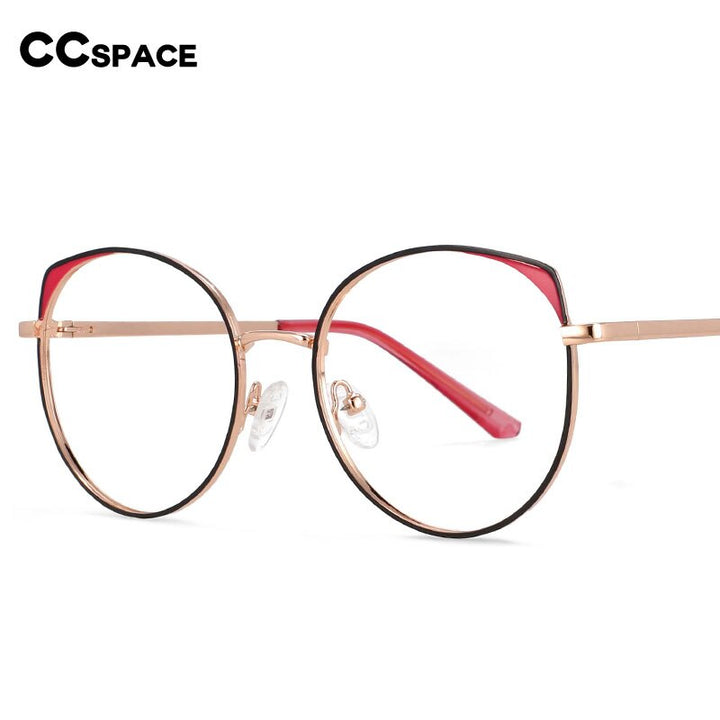 CCSpace Women's Full Rim Round Alloy Frame Eyeglasses 54376 Full Rim CCspace   