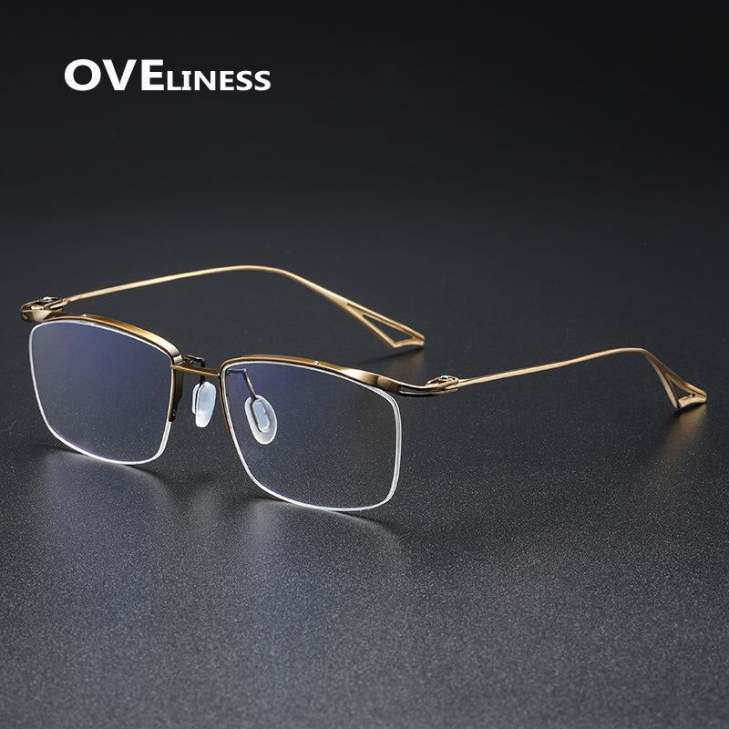 Oveliness Unisex Semi Rim Square Titanium Eyeglasses Actfour Semi Rim Oveliness   