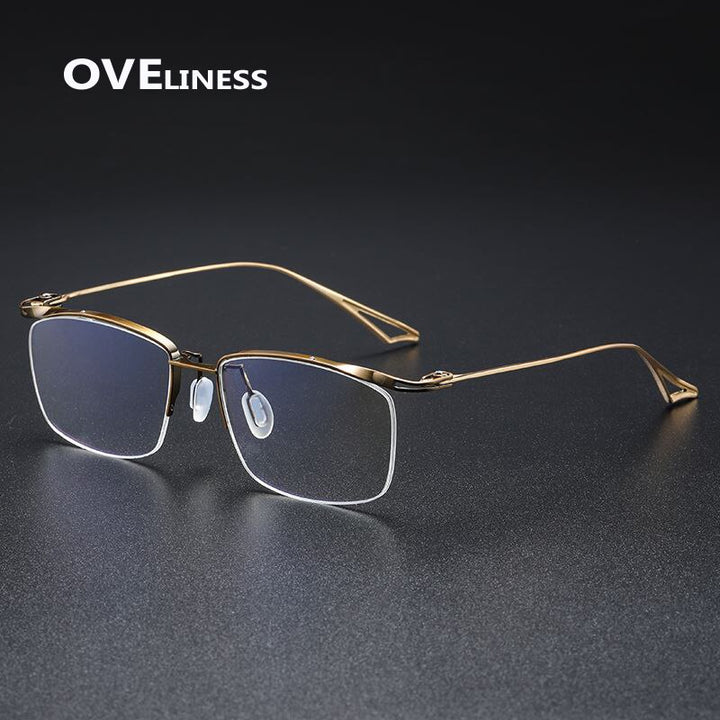 Oveliness Unisex Semi Rim Square Titanium Eyeglasses Actfour Semi Rim Oveliness   