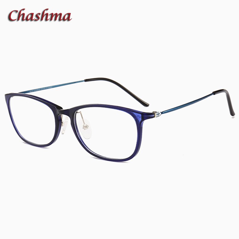 Chashma Women's Full Rim Square Ultem Resin Frame Eyeglasses 2205 Full Rim Chashma Blue  