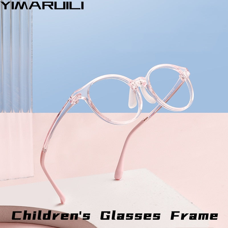 Yimaruili Children's Unisex Full Rim Tr 90 Round Eyeglasses 2604et Full Rim Yimaruili Eyeglasses   