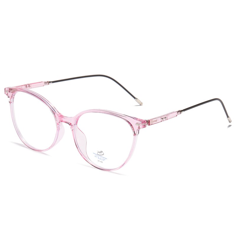 Reven Jate Unisex Full Rim Round Square Tr 90 Eyeglasses 81235 Full Rim Reven Jate pink  