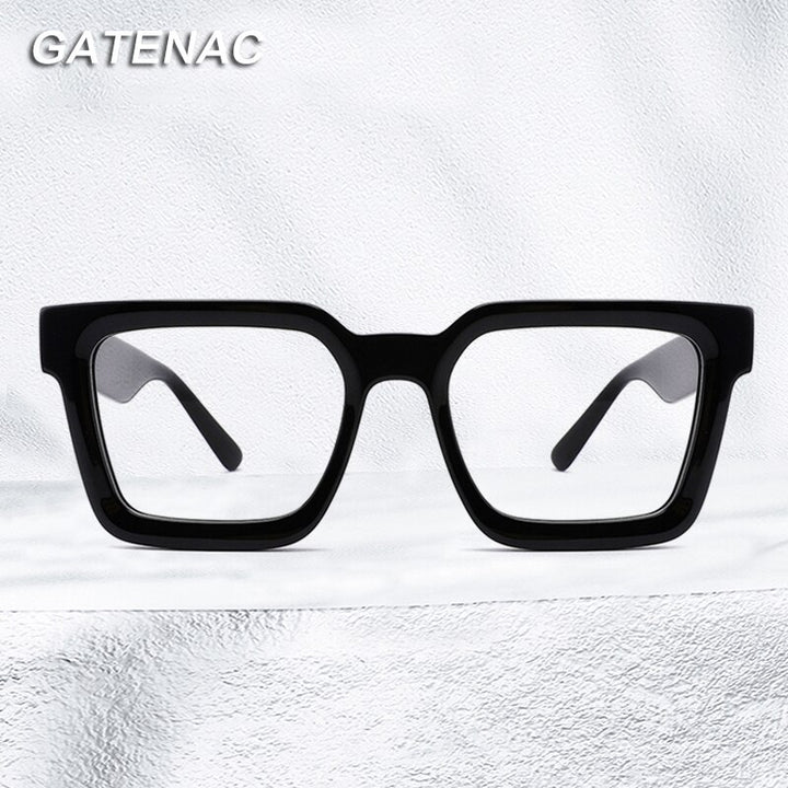 Gatenac Unisex Full Rim Square Acetate Frame Eyeglasses Gxyj793 Full Rim Gatenac   