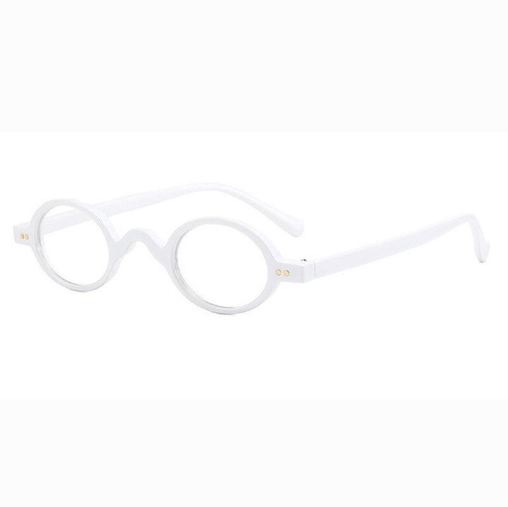 Cubojue Unisex Full Rim Small Oval Acetate Hyperopic Reading Glasses 88009 Reading Glasses Cubojue no function lens 0 White 