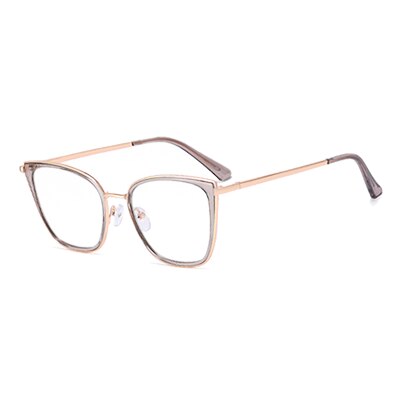 Ralferty Women's Full Rim Square Cat Eye Tr 90 Acetate Eyeglasses F82013 Full Rim Ralferty C4 Clear Gray China 