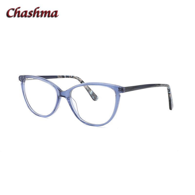 Chashma Ochki Women's Full Rim Square Cat Eye Acetate Eyeglasses 9014 Full Rim Chashma Ochki Blue  