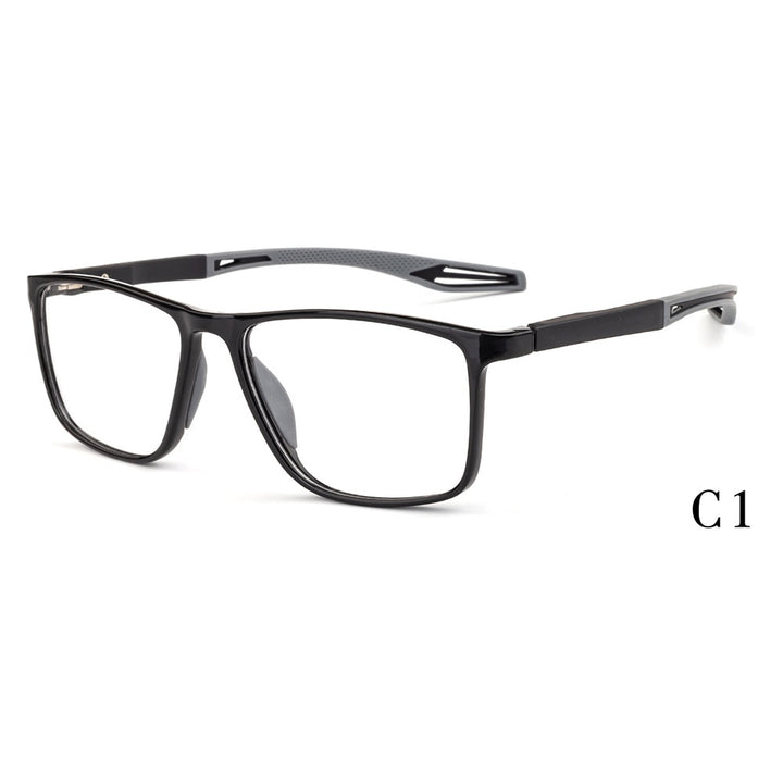 Muzz Unisex Full Rim Square Tr 90Titanium Sport Eyeglasses 1019 Sport Eyewear Muzz C1  