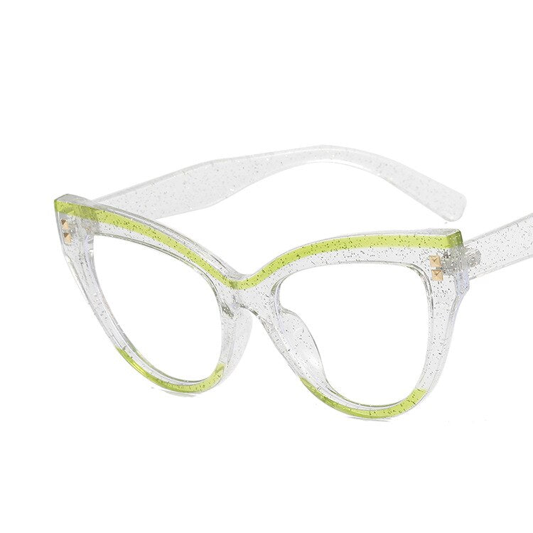 Cubojue Unisex Full Rim Square Cat Eye Tr 90 Titanium Hyperopic Reading Glasses Reading Glasses Cubojue 0 clear green 