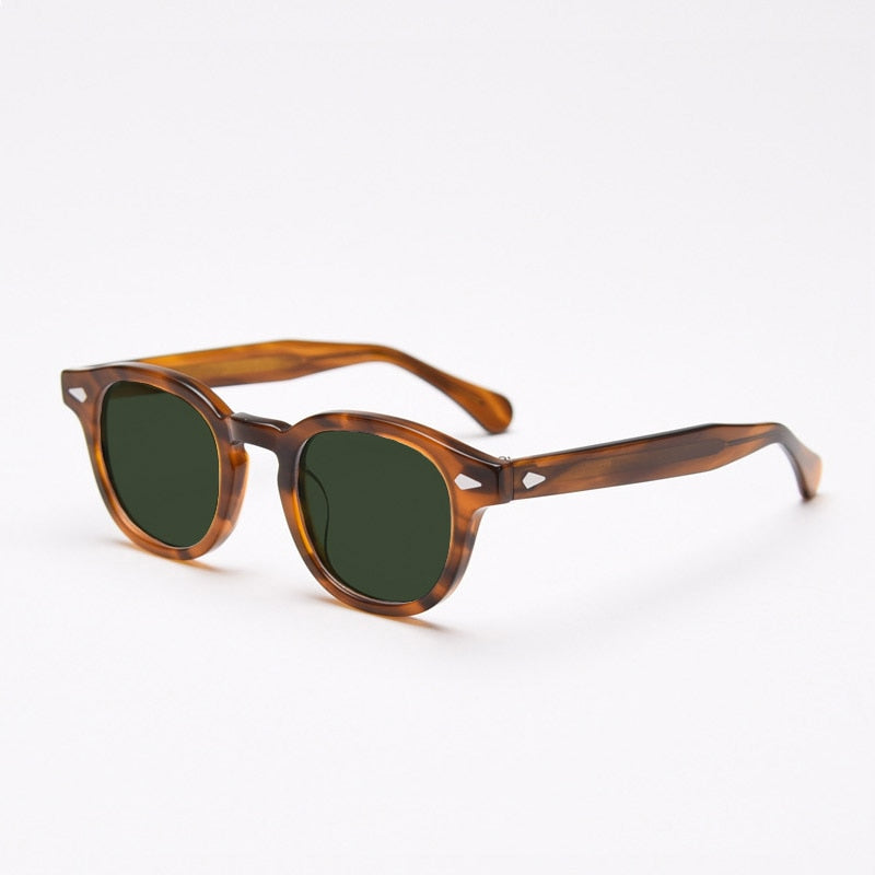 Yujo Unisex Full Rim Round Acetate UV400 Polarized Sunglasses 21021 Sunglasses Yujo   