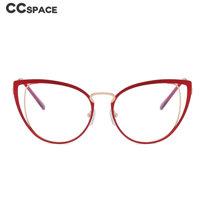 CCSpace Women's Full Rim Square Cat Eye Alloy Eyeglasses 55583 Full Rim CCspace   
