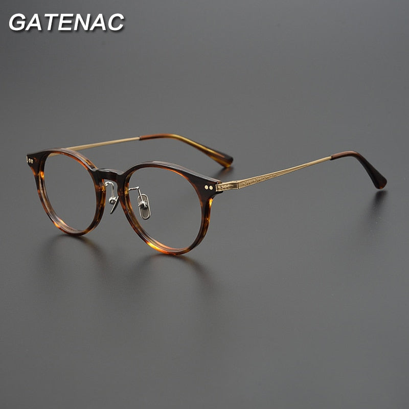 Gatenac Unisex Full Rim Round Tr 90 Titanium Eyeglasses Gxyj960 Full Rim Gatenac   