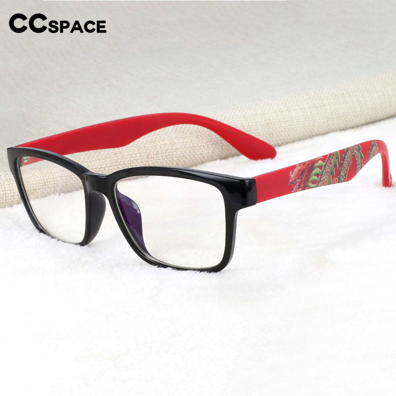 CCSpace Unisex Full Rim Rectangle Resin Frame Eyeglasses 54410 Full Rim CCspace   