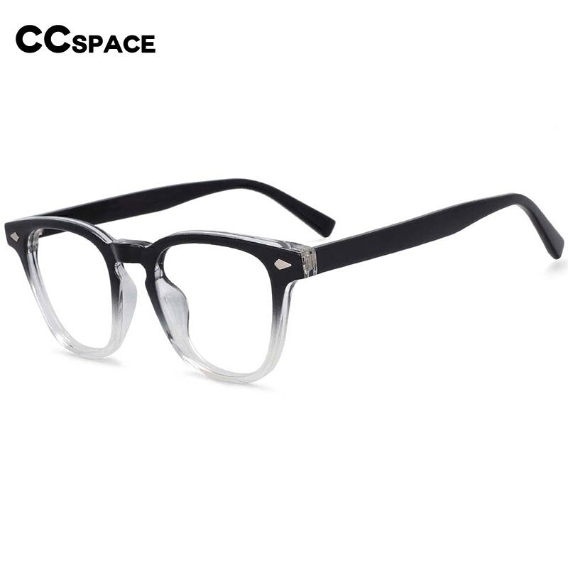 CCSpace Unisex Oversized Square Tr 90 Titanium Rivet Frame Eyeglasses 54258 Frame CCspace   
