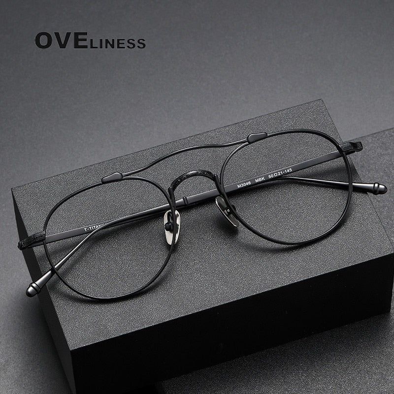 Oveliness Unisex Full RIm Round Double Bridge Titanium Eyeglasses Full Rim Oveliness   