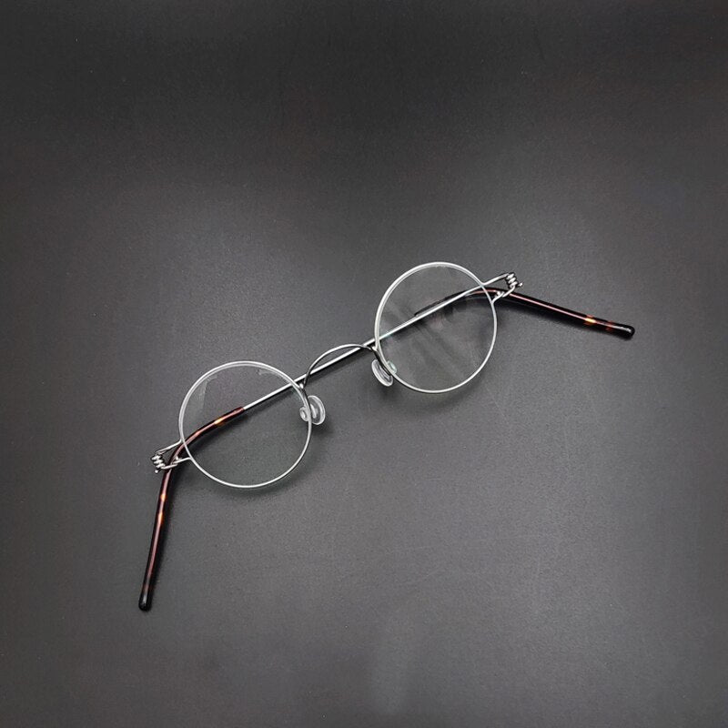 Yujo Unisex Full Rim Round Stainless Steel Customized Lens Small Eyeglasses Full Rim Yujo   