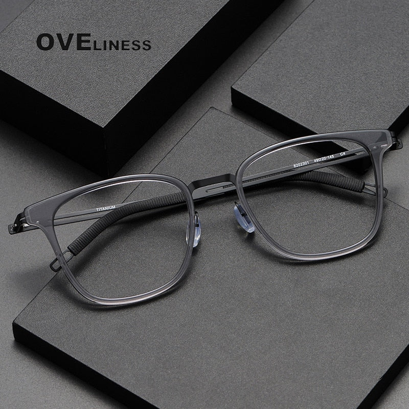Oveliness Unisex Full Rim Square Titanium Eyeglasses 8202301 Full Rim Oveliness   